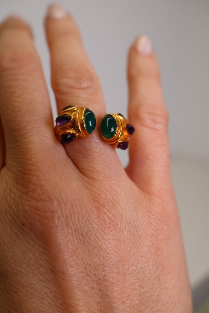Anillo DRAGON Verde-Morado