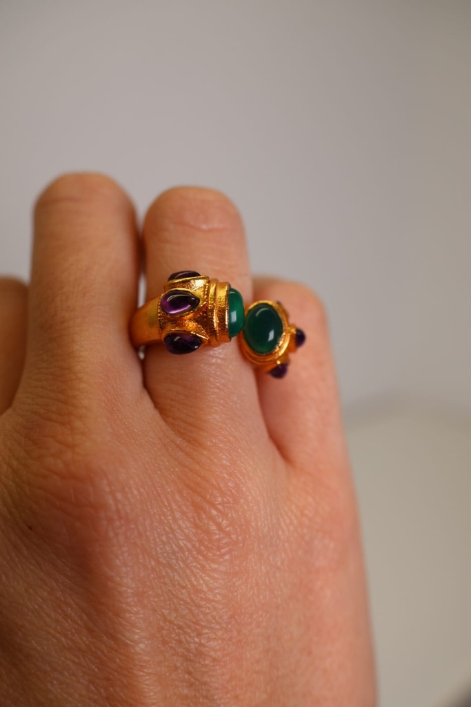 Anillo DRAGON Verde-Morado