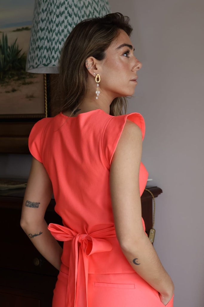 Camisa TOP CRUZADO Naranja