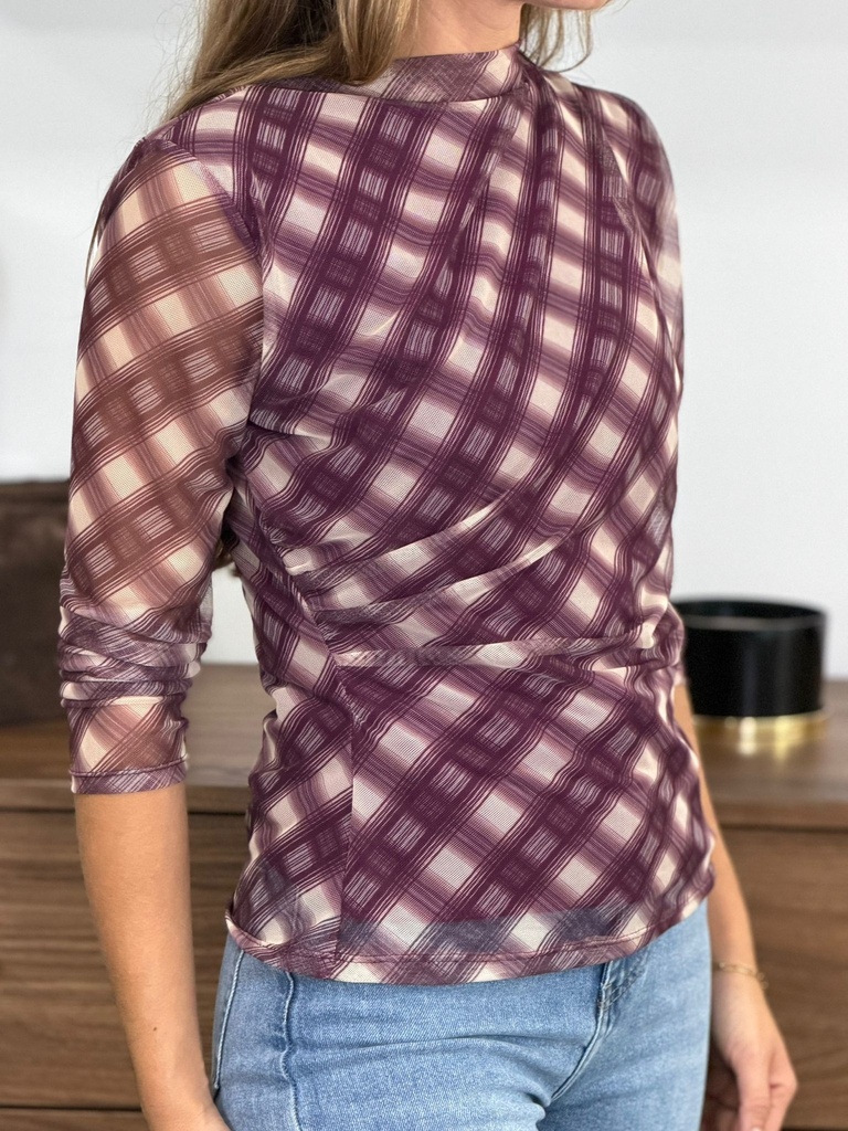 Camisa CUADROS Burdeos