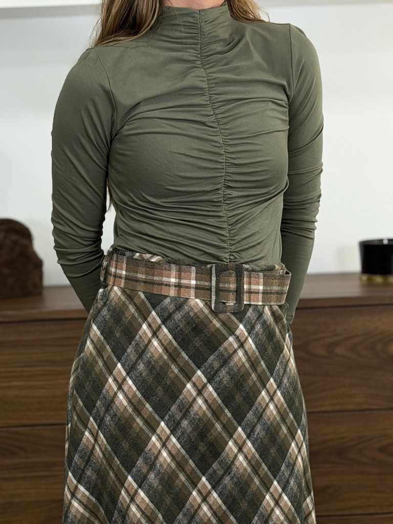 Camiseta FRUNCIDO Kaki