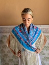 Mantón Paraíso azul/marfil