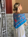 Mantón Paraíso azul/marfil