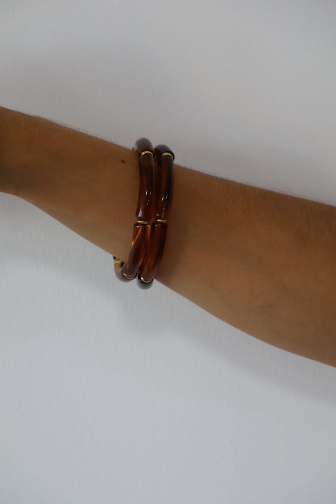 Pulsera MARMOL Elástico Marrón