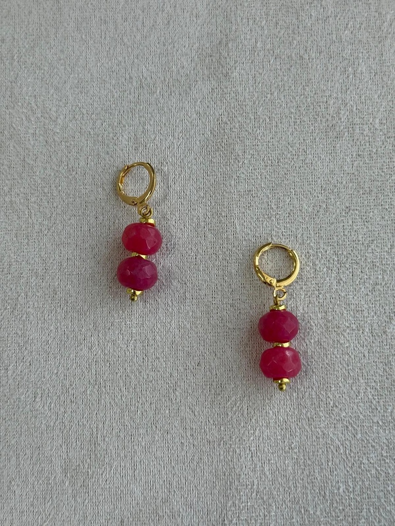 Pendiente DOBLE Fucsia