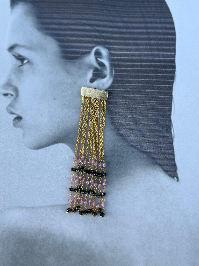 Pendiente SECUENCIA Rosa-Negro