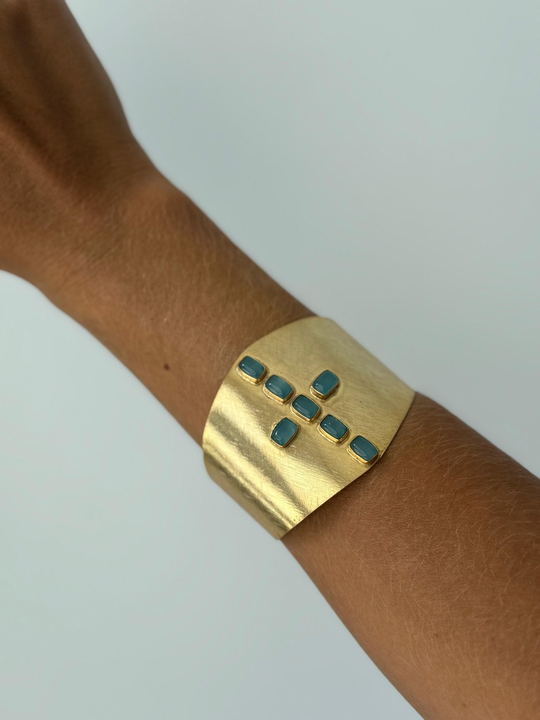Pulsera CRUCE Celeste
