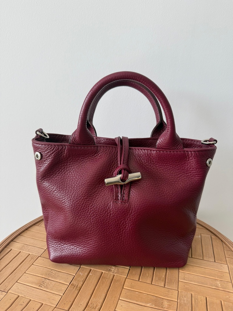 Bolso HUESO Piel Burdeos