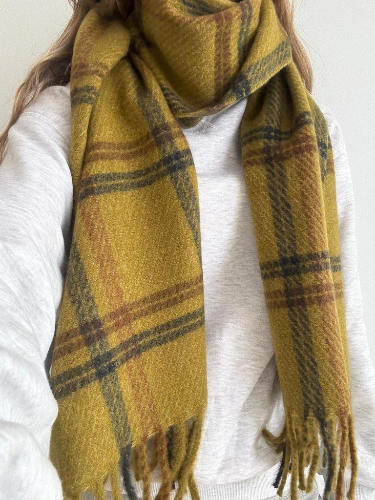 Bufanda CUADROS Mostaza