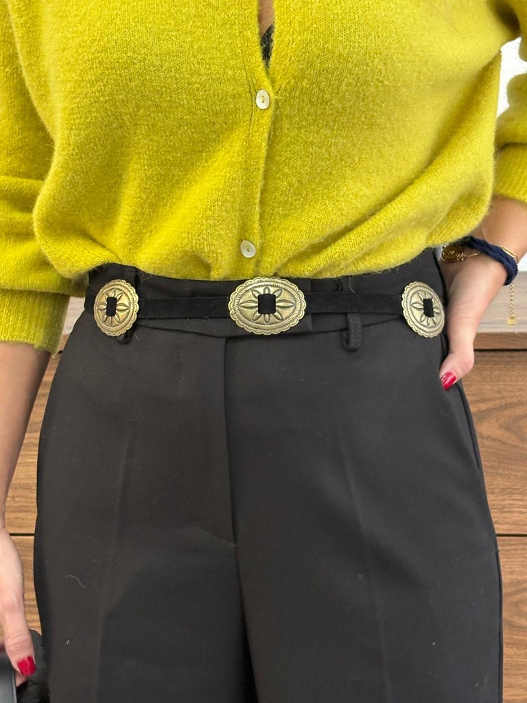 Cinturón PLACAS Dorado/Negro