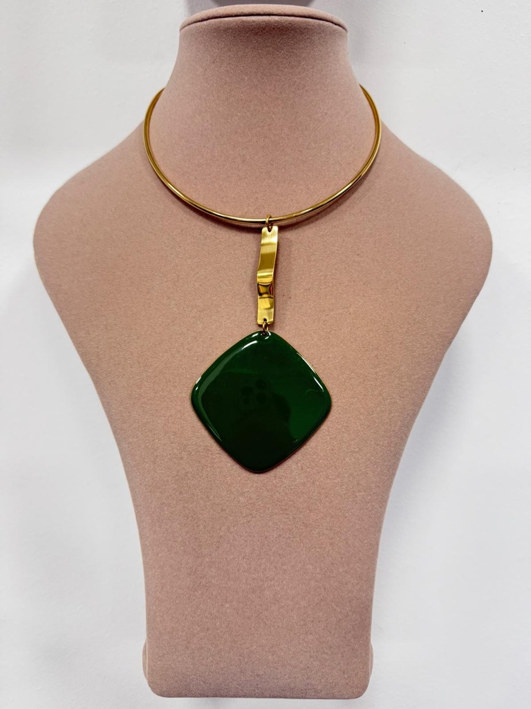 Collar PLACA Verde