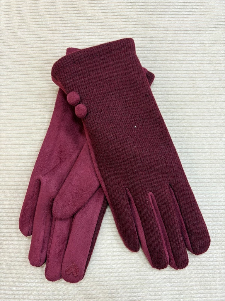 Guante BOTONES Burdeos