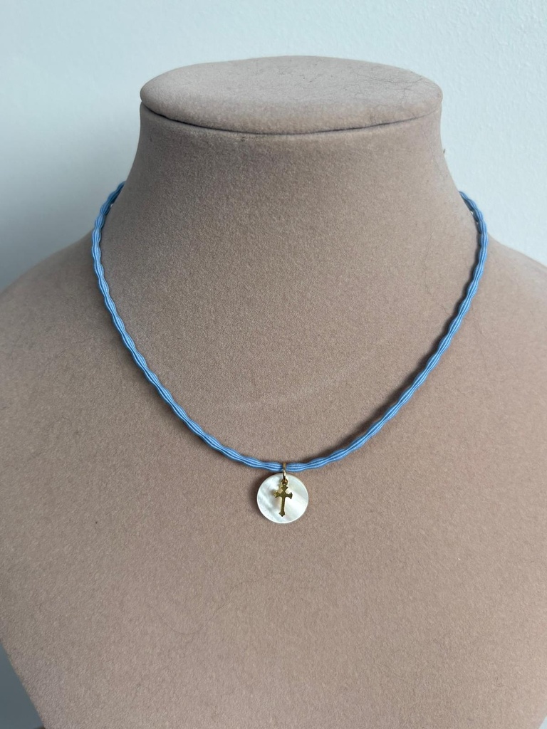 Gargantilla RIZADA Celeste