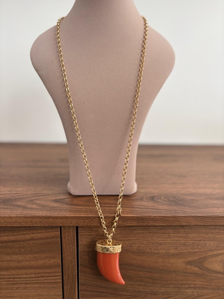 COLLAR CUERNO LARGO CORAL
