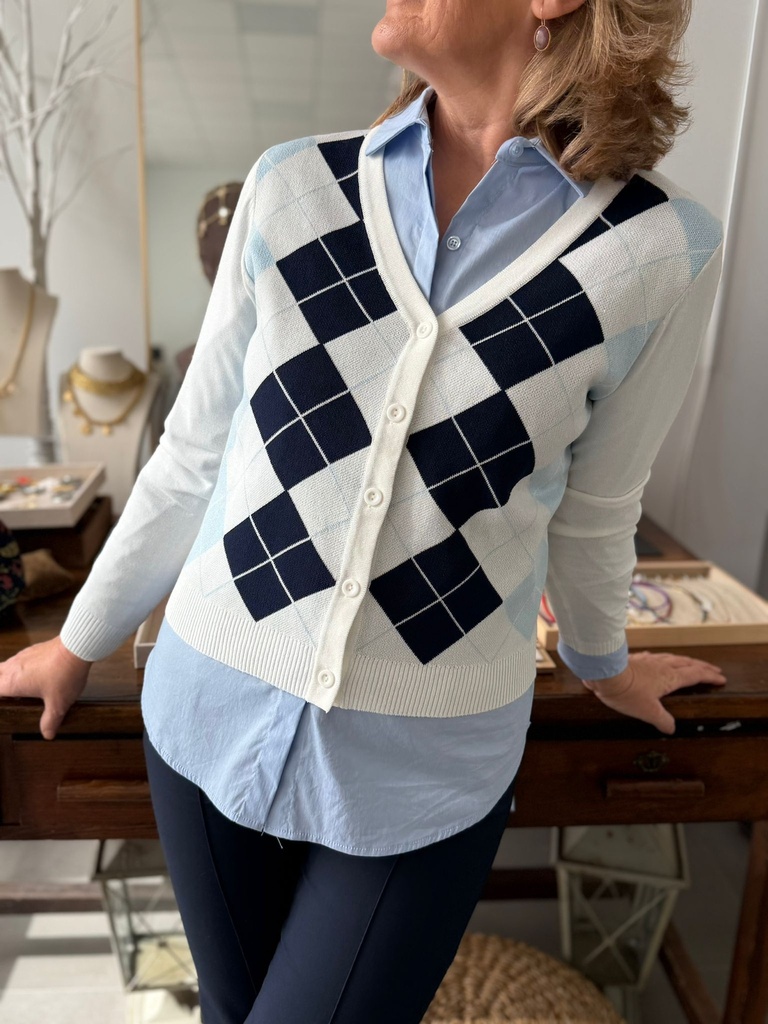 CHAQUETA ROMBOIDE Marino