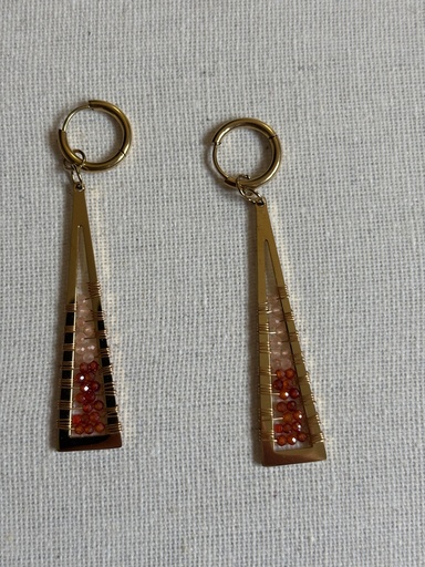 Pendiente PALA Coral-Rosa