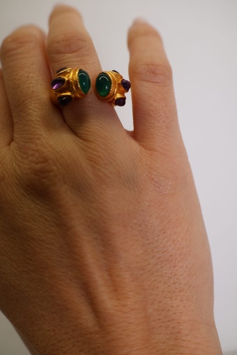 Anillo DRAGON Verde-Morado