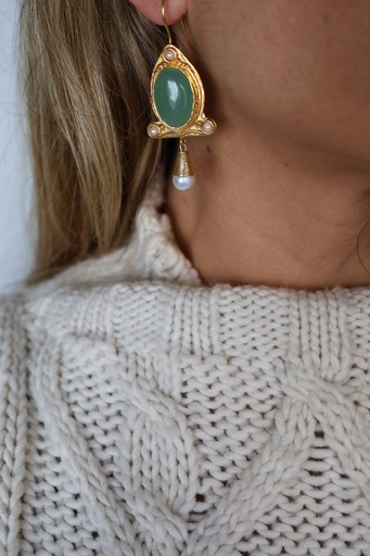 Pendiente EOS Verde/Perla