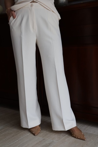 [VIL3241042] Pantalón MILENA Crep Blanco