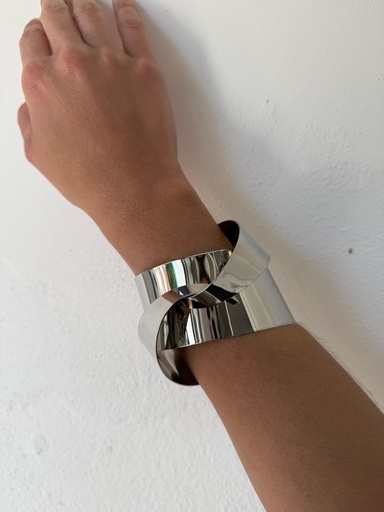 [SON54586PL] Brazalete ENTRELAZADO Plata