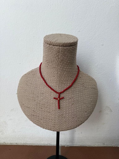 Collar CRUZ Perla Burdeos