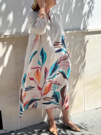[LIN17865BG] Vestido SEMBRADO Beig