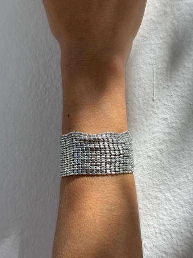 [LIN589PT] Pulsera RAMSÉS Plateado
