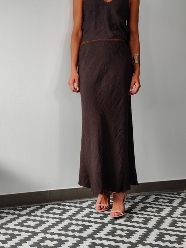 [LIN6297MRR] Falda Reverse Marrón