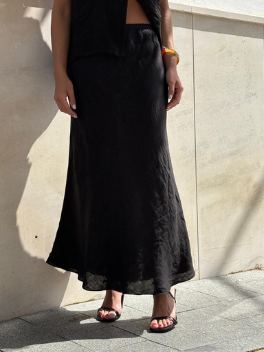 [LIN6297NG] Falda Reverse Negra