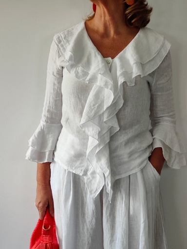 [LIN7213BL] Camisa CALABRIA Blanca