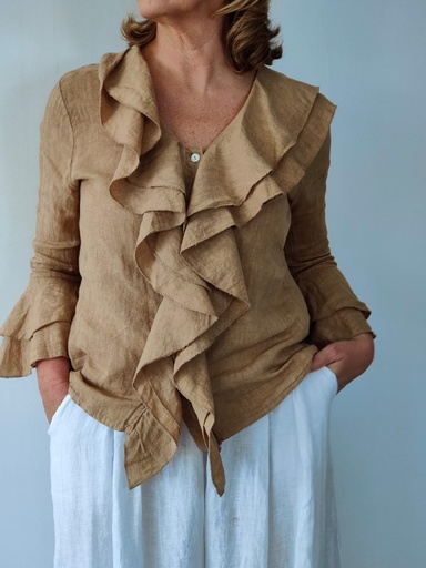 [LIN7213CAM] Camisa CALABRIA Camel