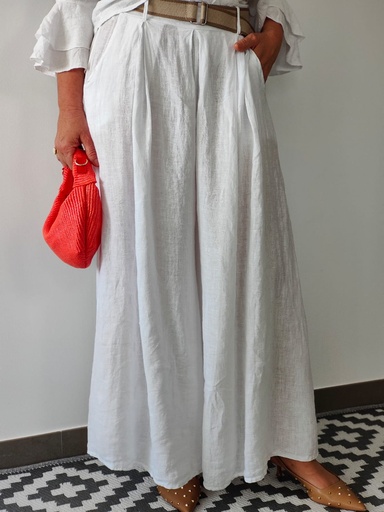 [LIN30525BL] Pantalón MATERA Blanco