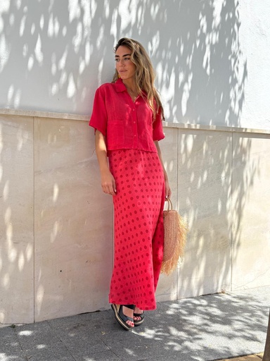 [LIN13562RJ] Falda TOSCANA Roja