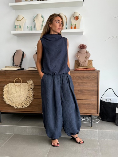 [ON56484AM] Pantalón GENOVEVA Marino. REBAJADO 30%