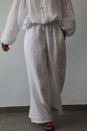 [LIN23422BLA] Pantalón TRAPANI Blanco