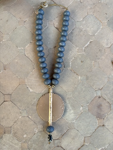Collar-Gargantilla PLACA Azul