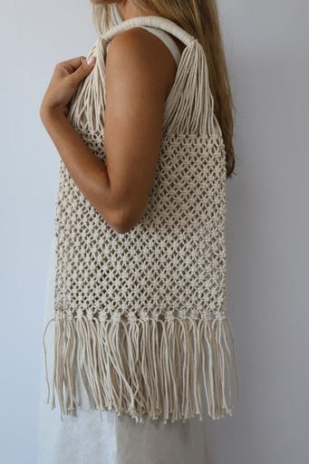 Bolso MACRAMÉ Blanco. REBAJADO %