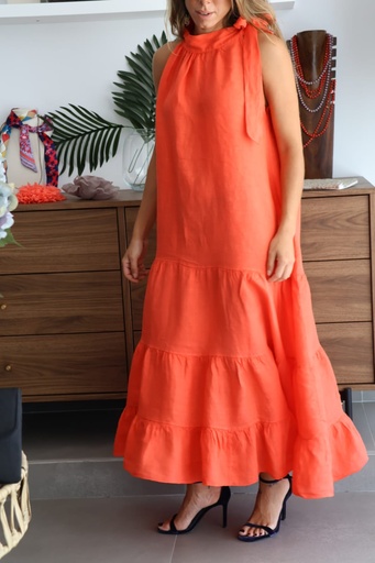 [LIN72319COR] Vestido FLAVIA Coral