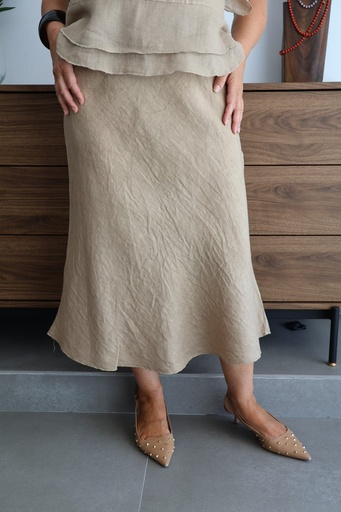 [LIN6297CAM] Falda REVERSE Camel