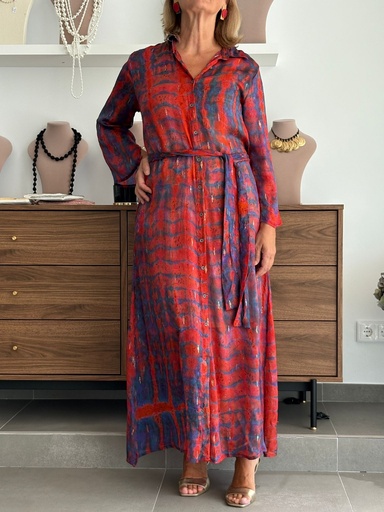 [MN1780RJ/AZ] Vestido SUANCES Rojo/Azul