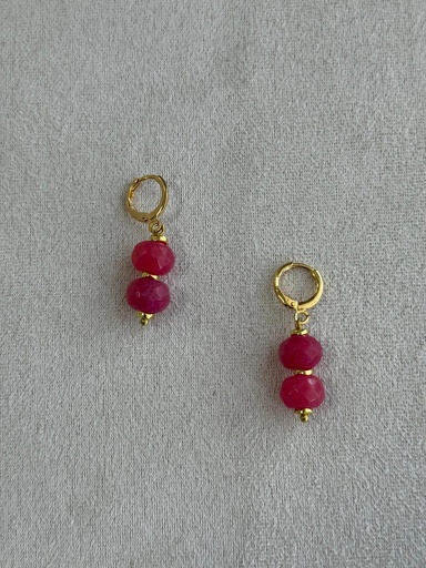 Pendiente DOBLE Fucsia