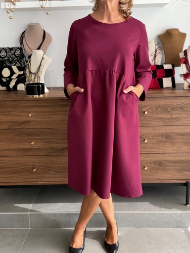 [GLA23156TT] Vestido NOGUEL Tinto