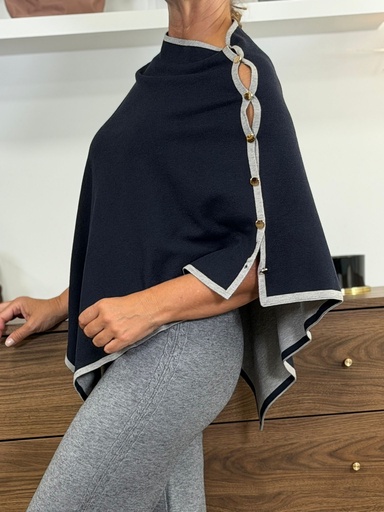 [AMAX010401MAR] Poncho OTON Marino