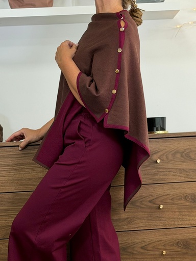 [AMAX01401MRR] Poncho OTON Marrón