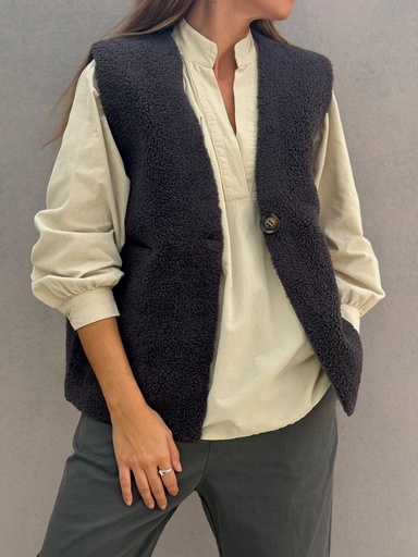 [PAL66785AZM] Chaleco BORREGO Gris