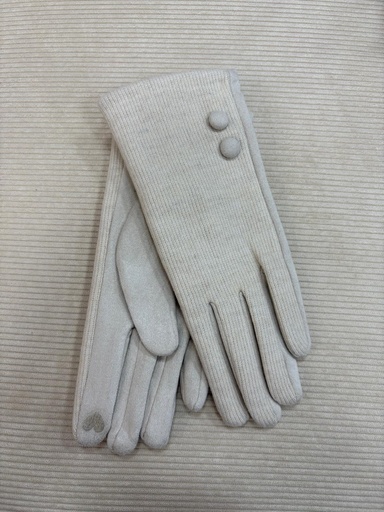 [JAM0375MF] Guante BOTONES Marfil