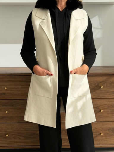 [JNJ1121MF] Chaleco PIMENTA Marfil