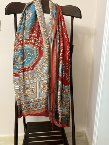 Foulard CACHMERE Rojo/Turquesa