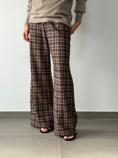 [ANK13410CDMRR] Pantalón ALMA Cuadro Marrón