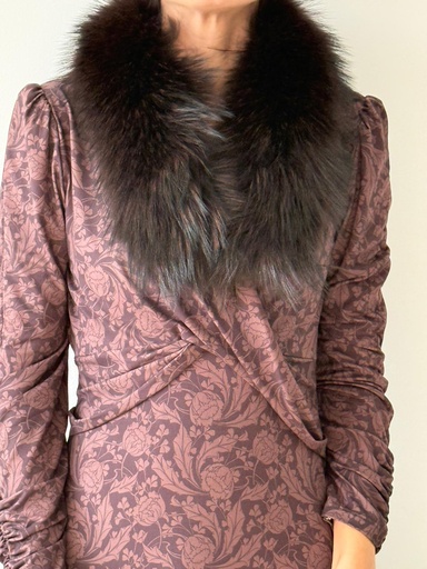 Cuello Piel Chocolate Corto